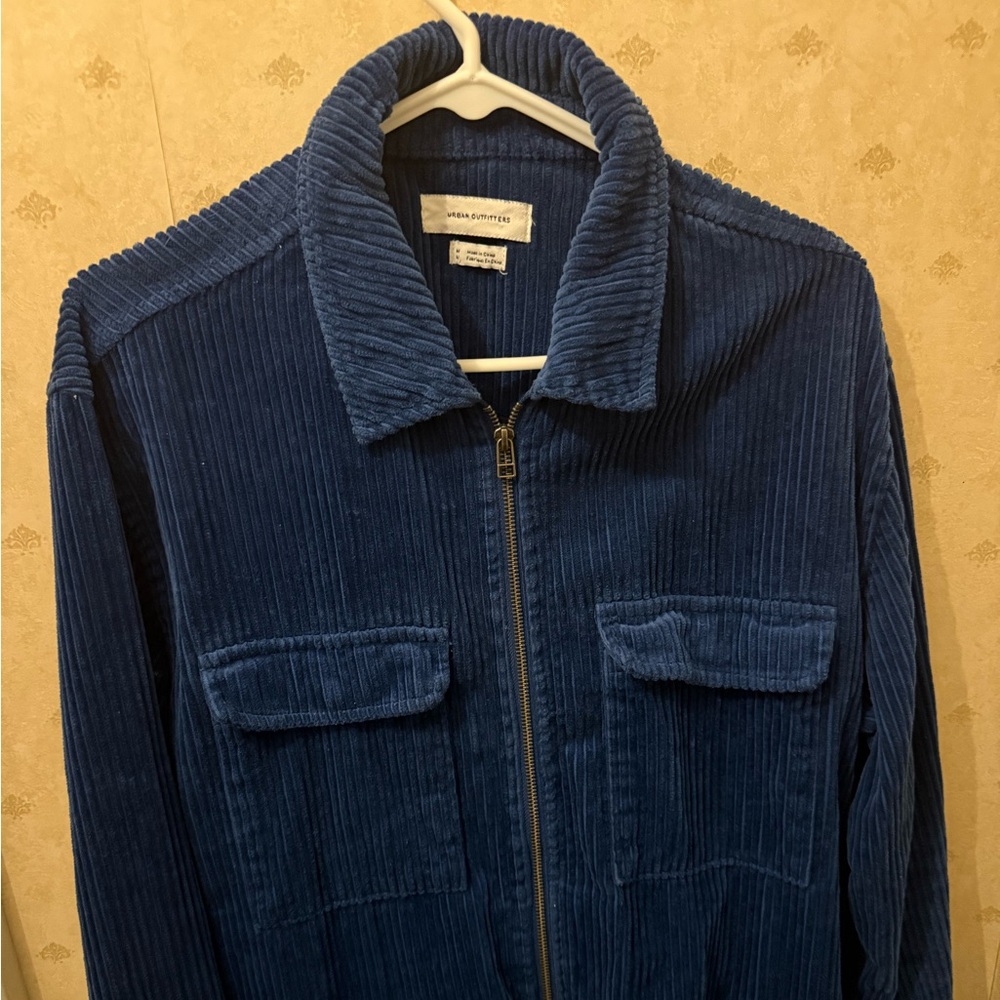 Blue Corduroy Jacket Urban Outfitters zip up